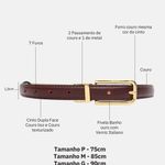 Cinto Couro Double Jamille Vermelho Merlot Nude