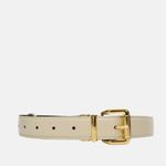 Cinto Couro Double Cintia Preto Off White