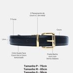 Cinto Couro Double Cintia Preto Off White