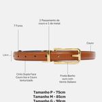 Cinto Couro Double Jamille Caramelo Azul