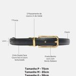 Cinto Couro Double Jamille Preto Off White