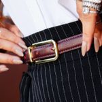 Cinto Couro Double Jamille Vermelho Merlot Nude