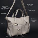 Bolsa Couro Premium Neoprene Casual Fitness Cinza Gelo