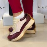 Tênis Couro Premium Sport Glow Vinho Marsala Ruby