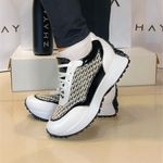 Tênis Couro Premium Sport Glow Off White Preto