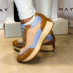 Tênis Couro Premium Sport Glow Caramelo