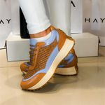 Tênis Couro Premium Sport Glow Tressê Caramelo
