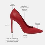 Scarpin Couro Salto Alto Fino Vermelho Cherry Night