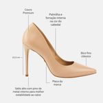 Scarpin Couro Salto Alto Fino Nude Toscana