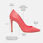 Scarpin Couro Salto Alto Fino Rosa Blush
