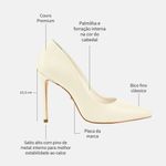 Scarpin Couro Salto Alto Fino Off White