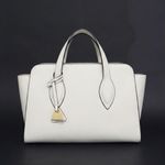 Bolsa Couro Tote Grande Off White