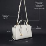 Bolsa Couro Tote Grande Off White