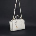 Bolsa Couro Tote Grande Off White