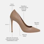 Scarpin Couro Salto Alto Fino Cinza Moonstone