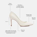 Scarpin Couro Salto Médio Fino Branco