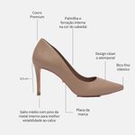 Scarpin Couro Salto Médio Fino Cinza Moonstone
