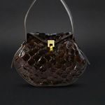 Bolsa Couro Pirarucu Crossbody Simone Marrom Cacau