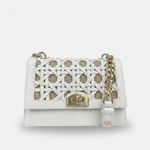 Bolsa Couro Tressê Tiracolo Off White
