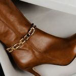 Bota Cano Longo Couro Premium Salto Médio Fino Caramelo
