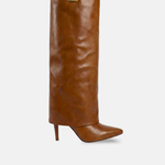 Bota Cano Longo Couro Premium Salto Médio Fino Caramelo