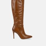 Bota Cano Longo Couro Premium Salto Alto Fino Caramelo