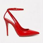 Scarpin SlingBack Couro Verniz Premium Salto Alto Fino Vermelho Ferrari