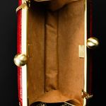 Bolsa Couro Jacaré Clutch Vermelho