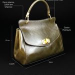 Bolsa Couro Premium Tiracolo Média Verde Militar
