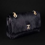 Bolsa Couro Pelo Tiracolo Zhaya Média Preto