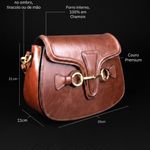 Bolsa Couro Premium Saddle Marrom Claro