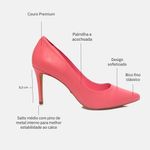 Scarpin Couro Salto Médio Fino Rosa Blush