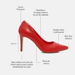 Scarpin Couro Salto Médio Fino Vermelho Ferrari