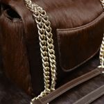 Bolsa Couro Pelo Tiracolo Zhaya Média Marrom  Café