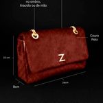 Bolsa Couro Pelo Tiracolo Zhaya Média Vinho