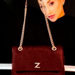 Bolsa Couro Pelo Tiracolo Zhaya Média Vinho