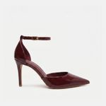 Scarpin Couro Premium Glam Verniz Salto Médio Fino Vermelho Merlot