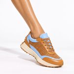 Tênis Couro Premium Sport Glow Tressê Caramelo