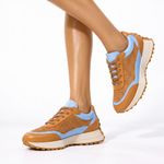 Tênis Couro Premium Sport Glow Tressê Caramelo