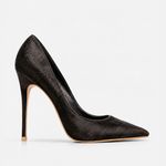 Scarpin Couro Pelo Premium Salto Alto Fino Preto