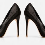 Scarpin Couro Pelo Premium Salto Alto Fino Preto