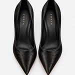 Scarpin Couro Pelo Premium Salto Alto Fino Preto