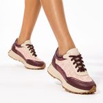 Tênis Couro Premium Sport Glow Vinho Marsala Ruby