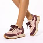 Tênis Couro Premium Sport Glow Vinho Marsala Ruby
