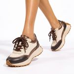 Tênis Couro Premium Sport Glow Café Dark Gold