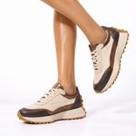 Tênis Couro Premium Sport Glow Café Dark Gold