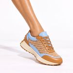 Tênis Couro Premium Sport Glow Caramelo