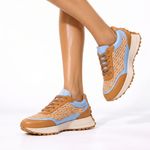 Tênis Couro Premium Sport Glow Caramelo