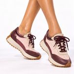 Tênis Couro Premium Sport Glow Vinho Marsala Ruby
