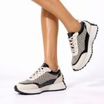 Tênis Couro Premium Sport Glow Off White Preto